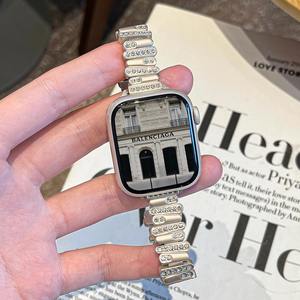 Correa de Reloj de PVC de Lujo de 14 mm, <span class=keywords><strong>Compatible</strong></span> <span class=keywords><strong>con</strong></span> Relojes Band 10/9/8PRO y Fit 10/9/8 Series, Acero Inoxidable - Product Image 2