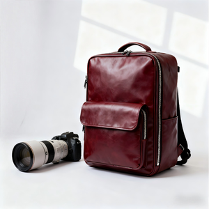 Herstellerangepasste Langlebige Vegane Leder-Fototasche Multifunktionaler Kamera-Rucksack für Fotografen - Product Image 2