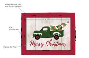 2020 décoration de la maison de noël Art personnalisé imprimé rouge 12x16 "plateau encadré poignées à onglets boîte de service en bois pour plateaux décoratifs - Product Image 6