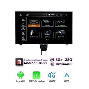 Radio Auto con Pantalla Retráctil de 9 Pulgadas, Snapdragon 665 de 8 Núcleos, Android 14, Carplay, Reproductor de DVD y Navegación para <span class=keywords><strong>Audi</strong></span> <span class=keywords><strong>A6</strong></span> C6 C7 2012-2018 - Product Image 2
