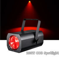 Projecteur LED COB Zoom 200W avec volets coupe-flux RGBW 4-en-1, éclairage de scène DMX pour mariages, théâtres, concerts et événements
