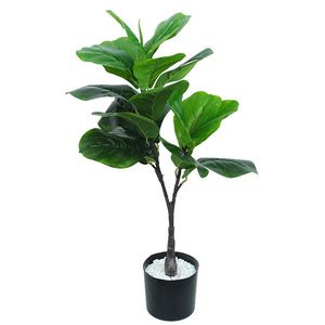 Grand arbre artificiel d'intérieur vert en pot, faux bonsaï <span class=keywords><strong>avec</strong></span> feuilles de banian piano, ornements pour le sol du <span class=keywords><strong>salon</strong></span>, simulation - Product Image 5