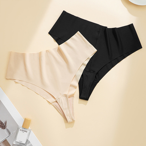 Tanga de Mujer de Tiro Alto en Seda de Hielo sin Costuras, que no se Marca y es Anti Camel Toe, Ropa Interior para Deportes y Yoga - Product Image 3