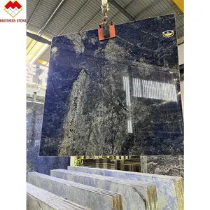 Luxus Elegant Brazil Dream Sapphire Blue Stone Hintergrund beleuchteter Labradorit Blue Granite