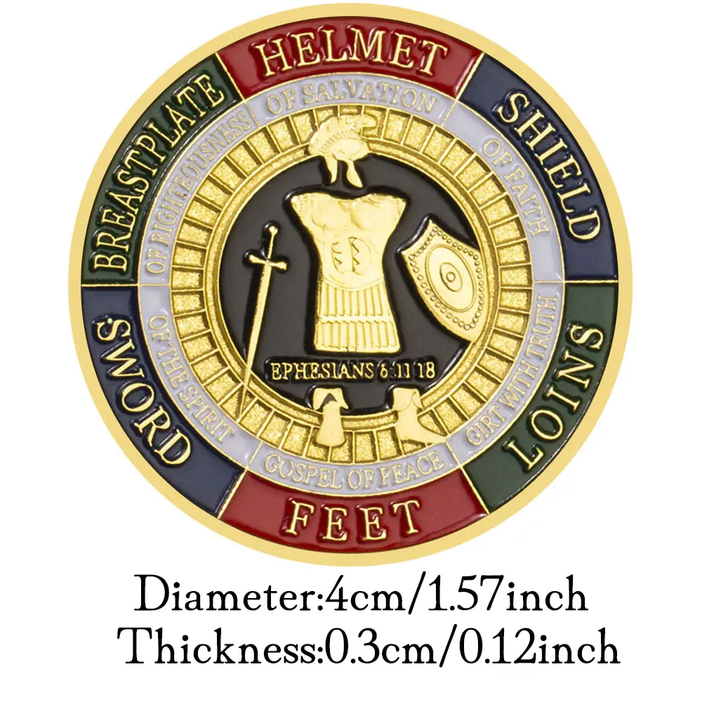 Christentum Souvenir die gesamte Rüstung Gottes anziehen Epheser Münze Gold- und Silberplattiert Gedenkmünze Bitte immer sammeln