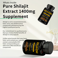 Produit naturel, extrait pur de Shilajit de l'Himalaya en capsule dans une bouteille, ultra pur, original