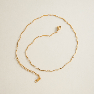 Collar de Cadena Semicircular Hecho a Mano en Acero Inoxidable Chapado en Oro de 18K <span class=keywords><strong>J</strong></span>&DModern, Joyería de Moda Duradera para Uso Diario - Product Image 5