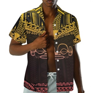 Chemise hawaïenne en Polyester pour hommes, motif Floral de plage, avec boutons, en polynésie française, quantité Minimum de commande - Product Image 3