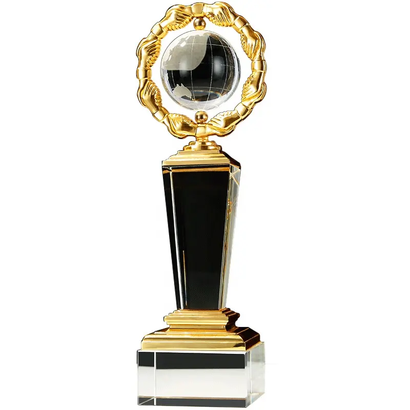 Küre hatıra Metal el sanatları kristal K9 küresel top spor ödülü kupa