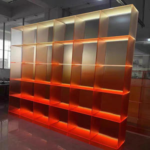 Gabinete de exhibición de acrílico de color degradado multicapa moderno hecho a mano Soporte de exhibición de almacenamiento altamente transparente para transmisión en vivo - Product Image 2