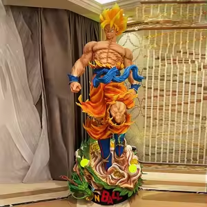 Figura de resina de tamaño real de <span class=keywords><strong>Super</strong></span> Saiyan Goku, estatua coleccionable de anime de dragón, base de Dragon Ball, escultura de gran tamaño para venta al por mayor. - Product Image 5
