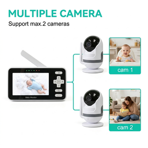 กล้องวงจรปิดอัจฉริยะ KT437W Tuya Smart WiFi สำหรับเด็ก หน้าจอ IPS 4 นิ้ว พร้อมระบบตรวจจับการเคลื่อนไหวและการร้องไห้ด้วย AI และช่องใส่การ์ด TF/SD สำหรับบันทึกภาพ - Product Image 5