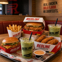 Emballages alimentaires personnalisés avec logo de marque pour hamburgers, frites, contenants jetables en carton pour la livraison aux restaurants