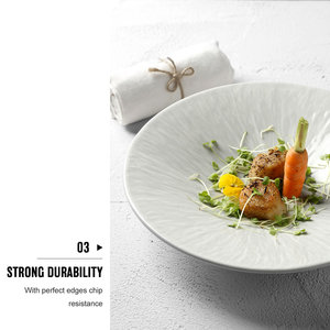 Nhà Máy Bán buôn nhà hàng gốm nón sâu phục vụ bữa ăn tối tấm thiết lập, khách sạn hiện đại sứ đồ ăn súp tấm - Product Image 5