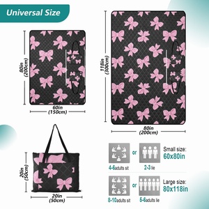 Hawaiian Custom Bowknot Picnic Blankets Foldable Hand Bag Washable Thickened Waterproof and Moisture-proof Picnic Mat - Product Image 2