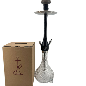 Chicha de style Wookah de qualité supérieure |   Chicha en bois artisanale avec base en verre robuste pour la détente à la maison et en lounge - Product Image 1