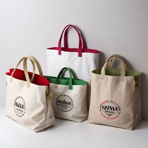 Bolsa de Tela de Algodón Reciclado Personalizada con Impresión, Bolsa de Compras de Algodón Ecológica Reutilizable Grande con Logotipo - Product Image 1