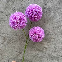 Hydrangea artificiel en bois à 3 têtes, style plissé minimaliste, arrangements floraux pour mariages, événements, fleurs d'extérieur