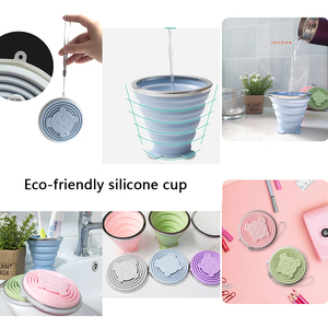 Vaso Plegable de Silicona Personalizable con Tapa - Product Image 6