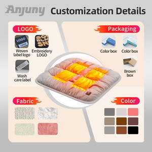 Cojín de Asiento de Coche Anjuny de Lujo con Nano Plata, Terciopelo Calefactable, Gamuza y Espuma, Firmeza Media, Impermeable, Control Inteligente de Temperatura y Masaje - Product Image 5