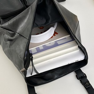 Mushroom 88 PU Leather <b>Backpack</b> <b>Brown</b> Large Capacity 16-Inch Laptop Bag For Travel And School Unisex Style - Product Image 4