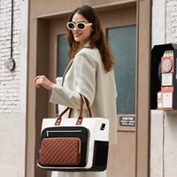Sac à main pour femme en polyester avec motif de lettres, grand format, sacoche d'affaires, sac à main pour ordinateur portable, sac fourre-tout, style tendance, sac à main pour infirmière, enseignant