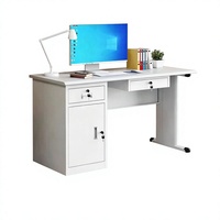 Bureau de travail en acier durable avec tiroirs verrouillables, armoire mobile à glissières silencieuses, bureau informatique en métal moderne, montage facile