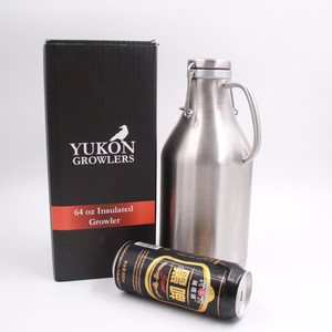 Growler de cerveza personalizado de acero inoxidable de 64oz con mango - Product Image 1