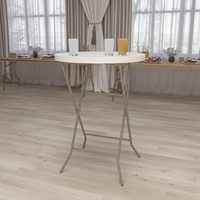 Fabrik Günstige 32 Zoll hoch im Freien 80cm Event Party tragbare Cocktail Runde weiß Kunststoff Klapp Steht isch
