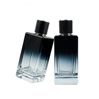 Flacons de parfum en verre carrés imprimés de luxe vides de 100 ml avec diffuseur à bâtonnets