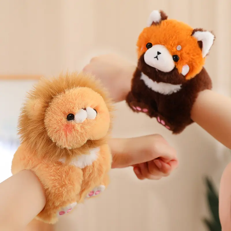 Christmas Decorations Custom Plush Toy Plush Forest Animal Clap Bracelet Pat Belt Slap Raccoon Lion Tiger Pig Monkey Bracelet