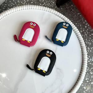 Cowhide Small Penguin Shape Card Holder Coin Purse Ladies Cartoon Cute Genuine Cow Leather Zipper <b>Wallet</b> <b>Women</b> Purses - Product Image 2