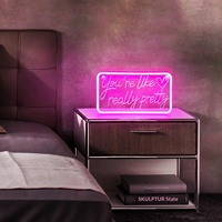 Letrero LED de Neón 'You're Really Pretty', Decoración Acrílica para Pared, Estilo Estético para Habitación de Adolescentes, Salón, Boda, Fiesta, Color Rosa
