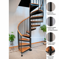 Escalier en spirale moderne en fer forgé sur mesure, structure extérieure en acier, main courante antirouille, escaliers préfabriqués écologiques pour cour