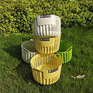 FASHION Plastic Storage <b>Baskets</b> 22.5x16cm <b>Stackable</b> Bowl Shape For Neatening Household Use - Product Image 1