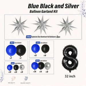 Guirlande <span class=keywords><strong>de</strong></span> ballons en aluminium rétro <span class=keywords><strong>noir</strong></span> et or en forme d'étoile, décoration <span class=keywords><strong>de</strong></span> fête prénatale, anniversaire, mariage, accessoire <span class=keywords><strong>de</strong></span> décoration, <span class=keywords><strong>arche</strong></span> <span class=keywords><strong>de</strong></span> ballons - Product Image 6