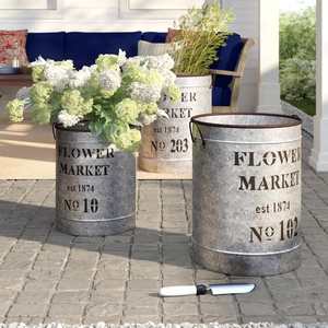 Jardinière d'intérieur en métal galvanisé, best-seller, accessoires de décoration pour la maison et le jardin - Product Image 2