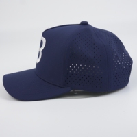 Snel Droogende Sportpet 5 Panel Hoge Profiel Gestructureerde Baseball Cap 3D Puff Borduurwerk Aangepast Logo