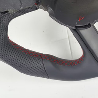 Volant en cuir noir à fond plat avec 3 branches et surpiqûres pour Dodge Charger Challenger Durango SRT 2015-2020