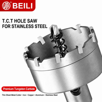 Foret à noyau en carbure TCT BEILI, scie cloche 13-200 mm pour acier inoxydable, tôle métallique et plaque de fer, usage intensif