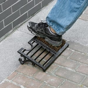 Brosse gratte-bottes d'<span class=keywords><strong>extérieur</strong></span>, brosse de nettoyage robuste pour bottes avec design incliné, gratte-bottes rustiques vintage avec brosses - Product Image 5