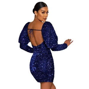 Nuovi Arrivi: Abiti <span class=keywords><strong>da</strong></span> Festa con Paillettes Scintillanti e Maniche Lunghe a Sbuffo - Product Image 3