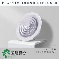 Diffuseur rond MJ250 en ABS résistant aux chocs, à montage encastré, avec double amortisseur réglable pour chauffage par conduits