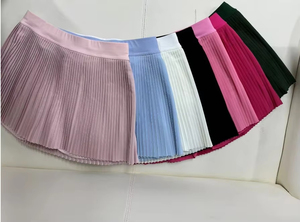 Gaun tenis Golf wanita, bawahan pinggang tinggi ringan padat atletik berlipat kasual dengan saku - Product Image 4
