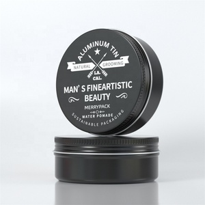 Envase Metálico de 150 ml para Pomada Estilizadora Negra Mate, Caja de Lata para Cera para el Cabello, Contenedor para Polvo - Product Image 1