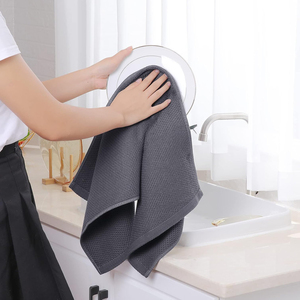 マイクロファイバーワッフル織りキッチンティータオルソフト吸収カスタムロゴ付き - Product Image 5