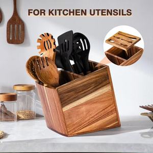 Boîte de rangement créative transfrontalière en bois pour ustensiles de cuisine, bloc à couteaux en bois massif, support à couteaux domestique - Product Image 4