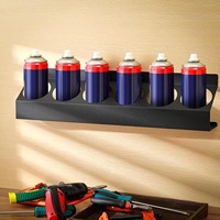 Support mural pour vaporisateur Porte-bouteille en métal aérosol Organisateur de peinture Porte-bombe pour garage Magasin Espace de travail Stockage