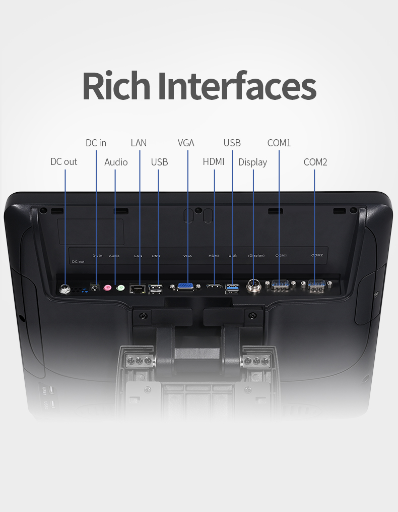 3years warranty 15inch aluminium alloy shell touch all in one Fanless Pos systems for store