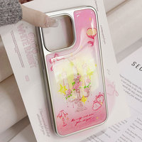 Coque de téléphone en résine époxy Ins pour iphone16 16pro/promax 15 15promax/14Promax/14pro 14/13 13pro 12 11 coque à bords argentés galvanisés